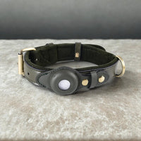 Collare in pelle Argo colore verde army