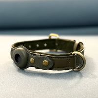 Collare per cani in pelle Argo verde army