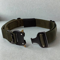 Collare in tessuto Rex verde army aperto