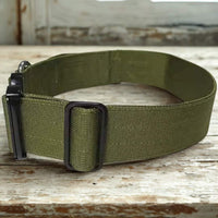 dettaglio della fibbia regolabile del collare Rex verde army