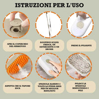 Istruzioni d'uso spazzola con serbatoio per acqua o oli essenziali Pawvella Classic
