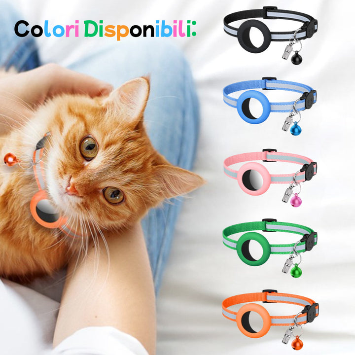 Collare GPS per gatti Pawvella Felix Track compatibile con Apple AirTag