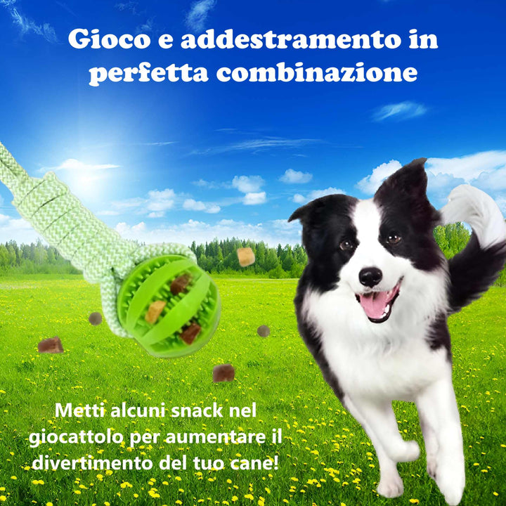 Gioco per cani Power Flex con palla riempibile di snack, ideale per stimolare mente e fisico durante l'addestramento
